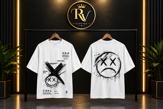 Oversized Graphic Streetwear T-Shirt – Black & White