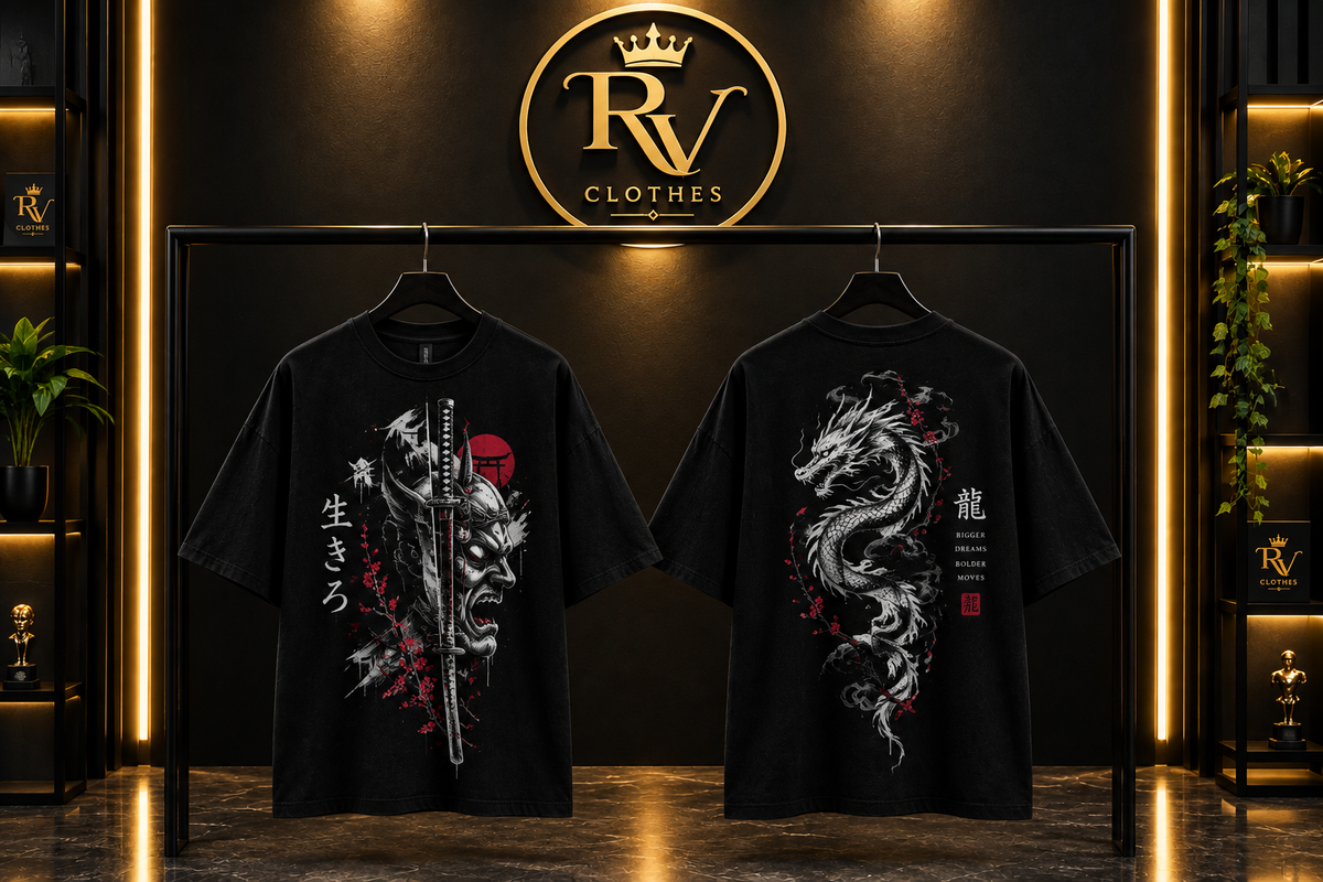 Japanese Samurai Dragon - Graphic T-Shirt