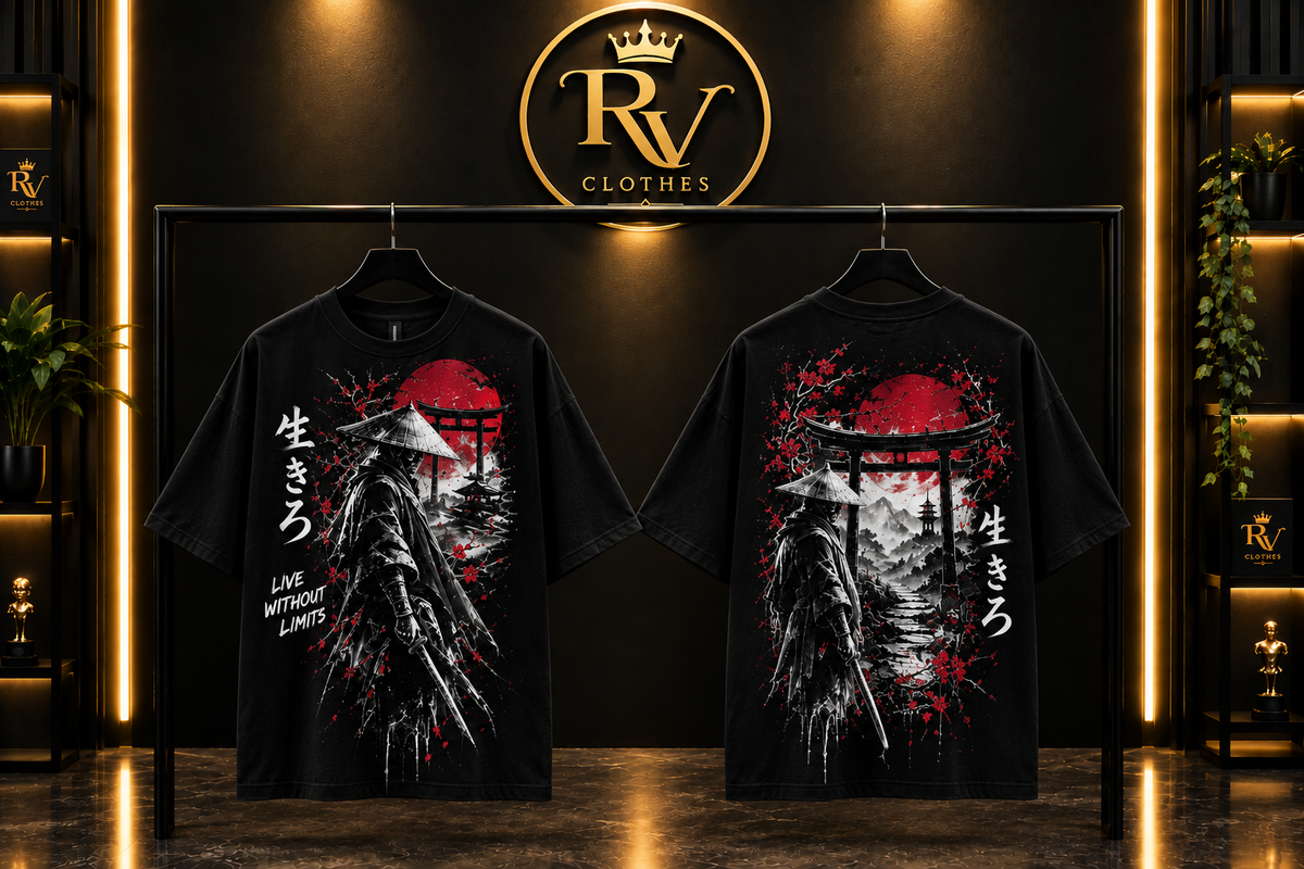 Japanese Samurai Warrior T-Shirt – Graphic oversize shirt
