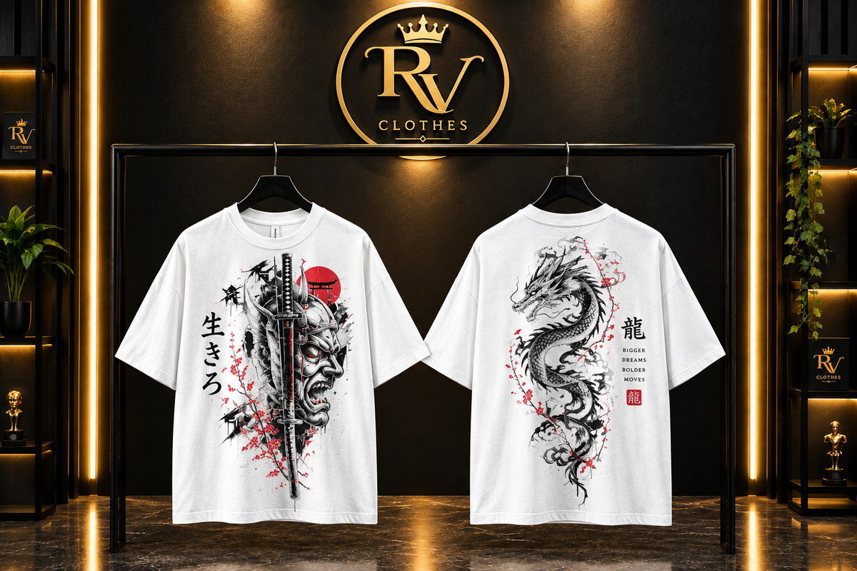 Japanese Samurai Dragon - Graphic T-Shirt