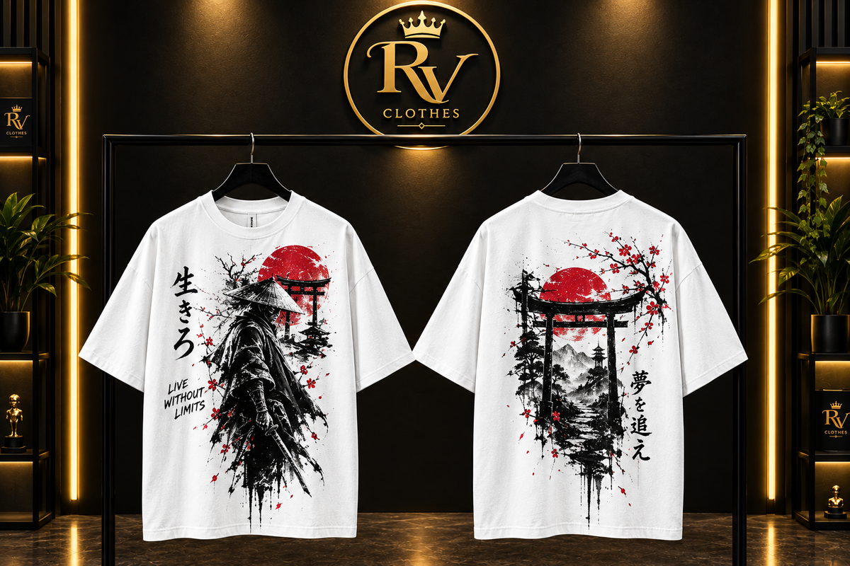 Japanese Samurai Warrior T-Shirt – Graphic oversize shirt