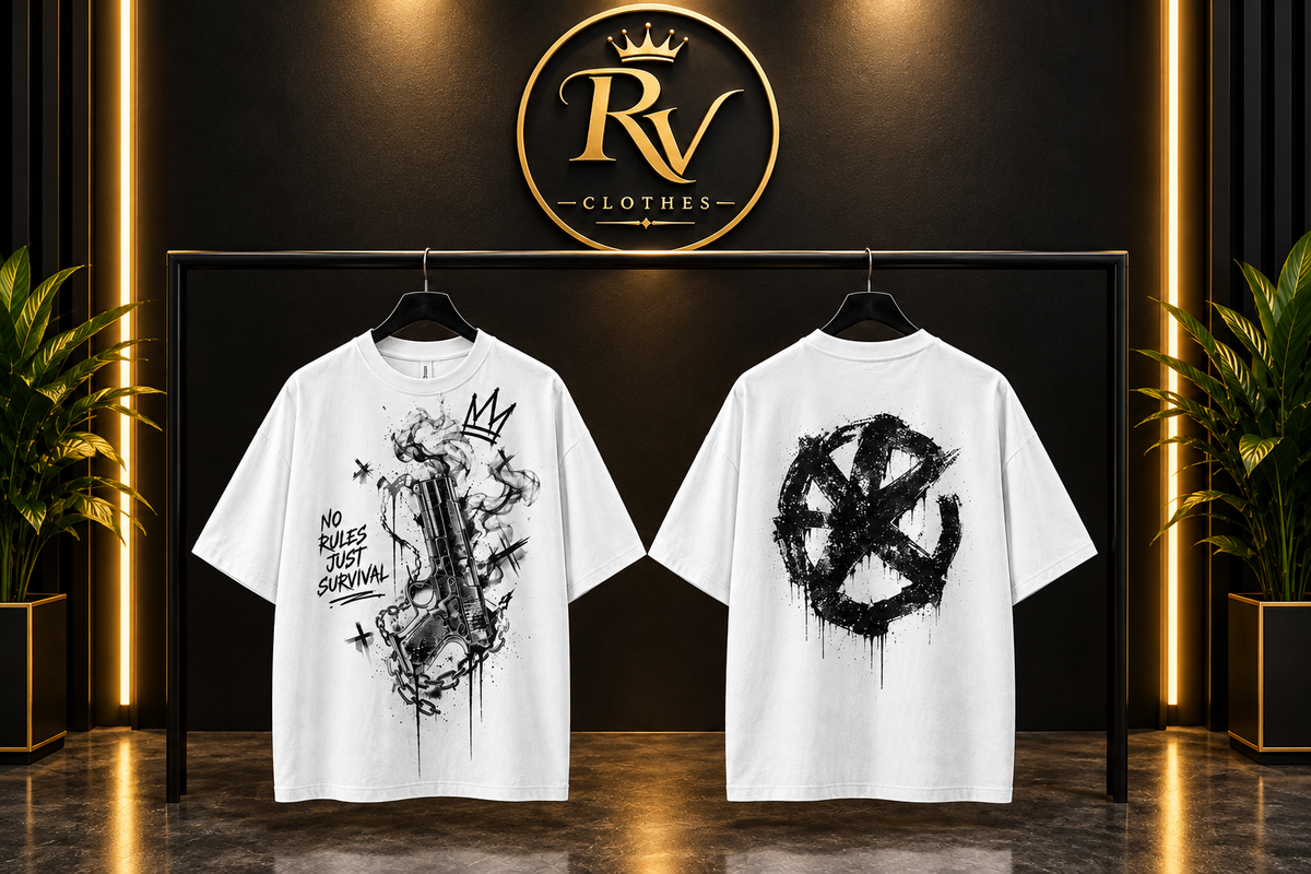 NO RULE JUST SERVIVE  – Oversized Graphic T-Shirt