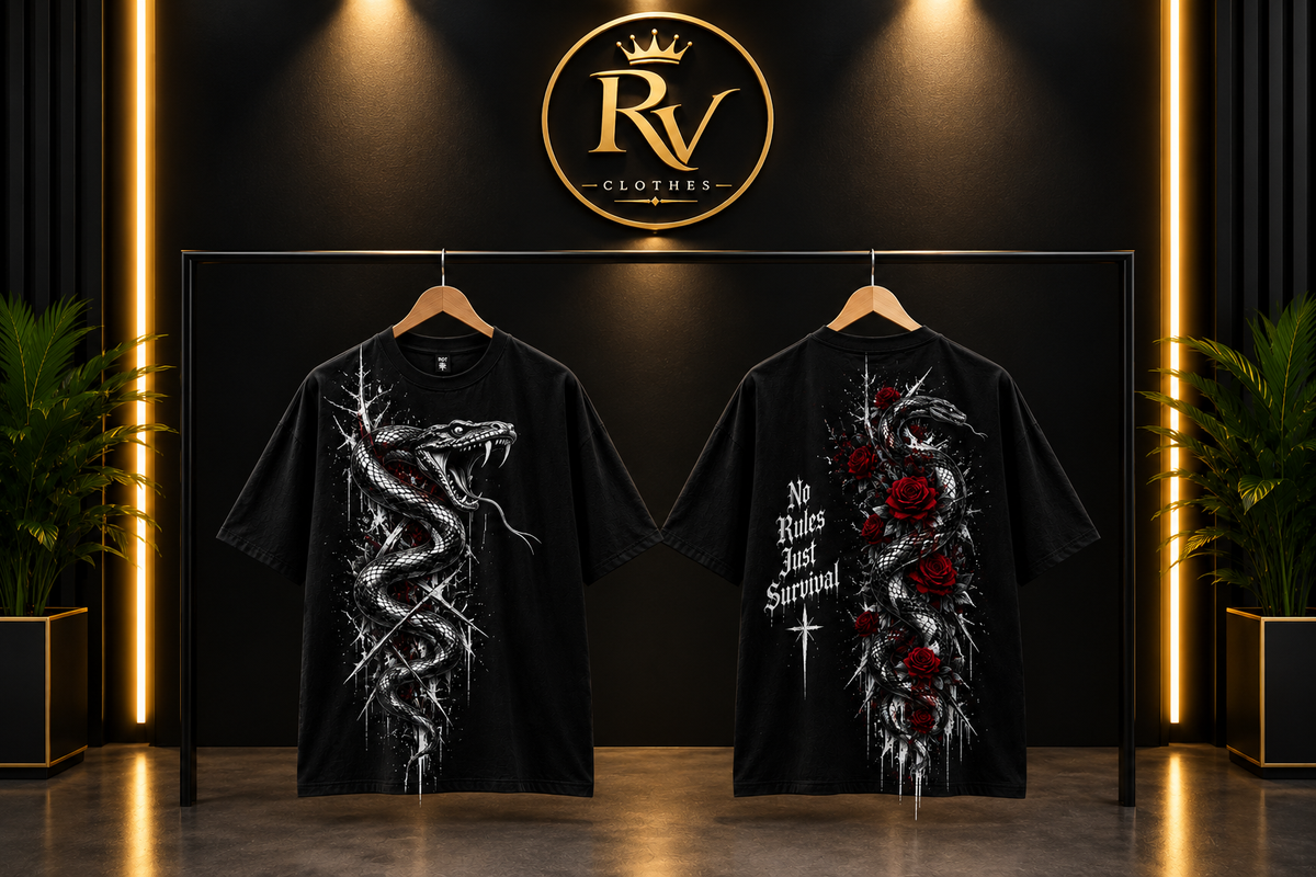 NO RULE JUST SERVIVAL – Oversized Graphic T-Shirt