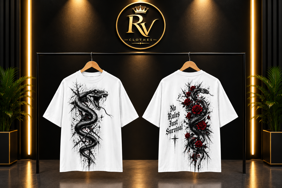 NO RULE JUST SERVIVAL – Oversized Graphic T-Shirt